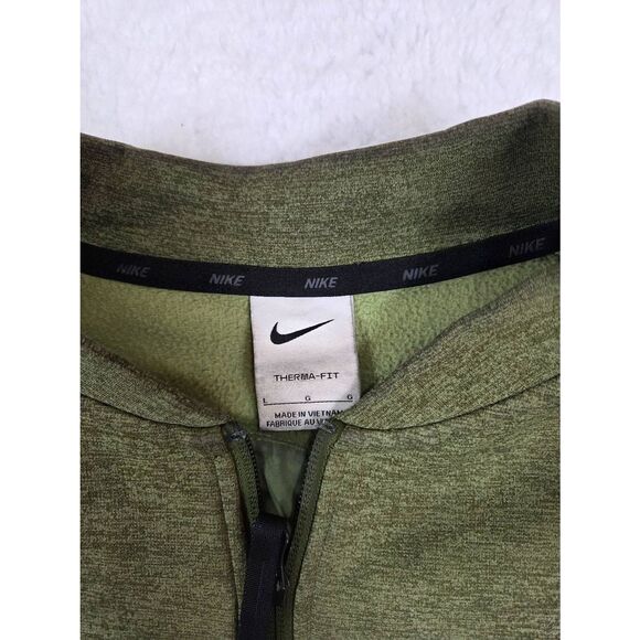 Nike Women's Therma-FIT Full Zip Fleece Training Bomber Jacket Green Size Large - Picture 2 of 6